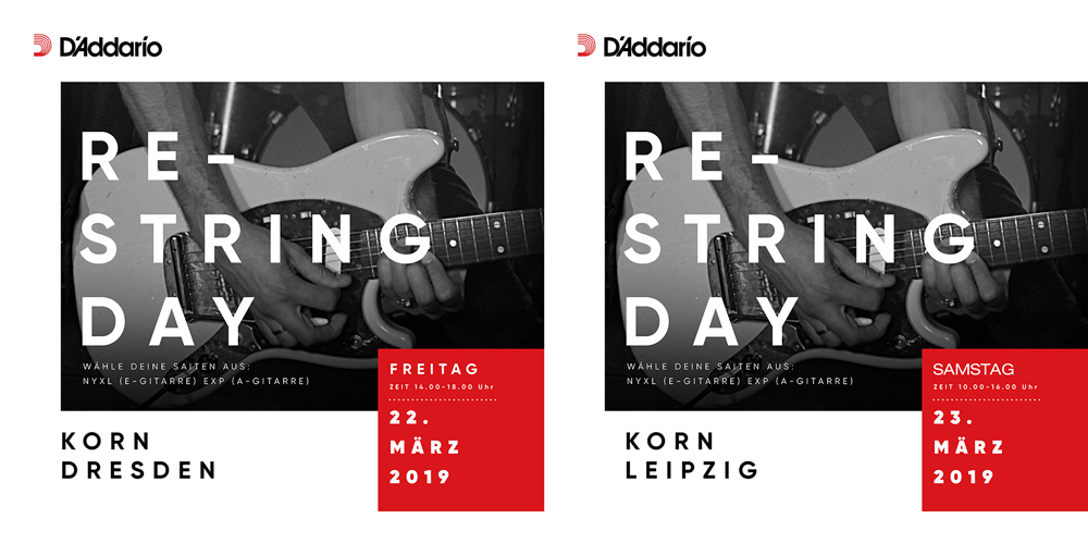 D'Addario Restring Day Dresden + Leipzig - 22./23.03.2019