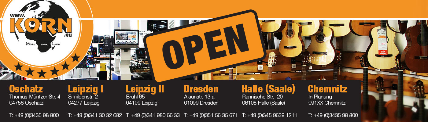 ALLE Musikhaus Korn und Deejayladen Filialen öffnen ab 20.04.20