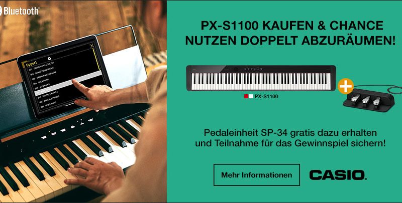 Casio PX-S1100 Piano Aktion - Gratis 3-fach Pedal SP-34