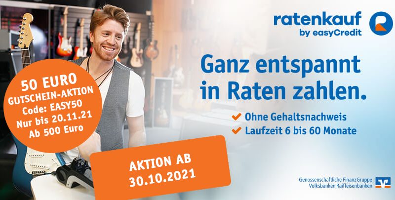 AKTION Ratenkauf by easyCredit 50,00 EURO Gutschein ab 500 EURO Einkauf