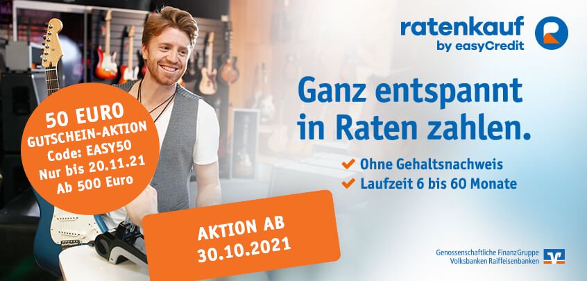 AKTION Ratenkauf by easyCredit 50,00 EURO Gutschein ab 500 EURO Einkauf