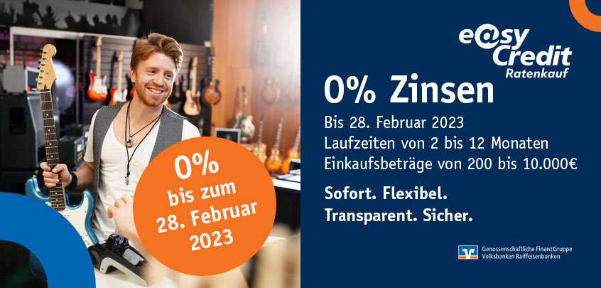 0% Zinsen - Ratenkauf by easyCredit - 01.02.-28.02.2023