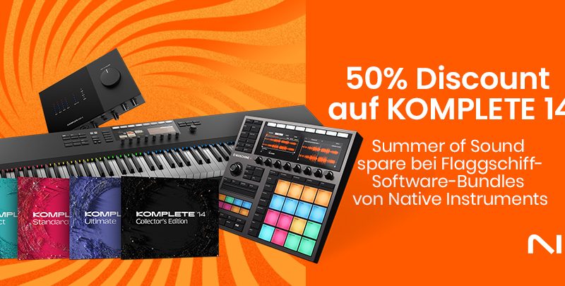 Native Instruments Summer of Sound - 50% Rabatt auf KOMPLETE 14 und mehr