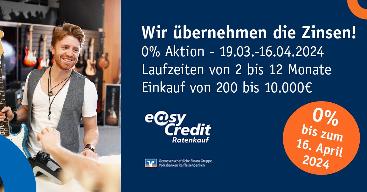 0% Aktion – Ratenkauf by easyCredit – 19.03.-16.04.2024