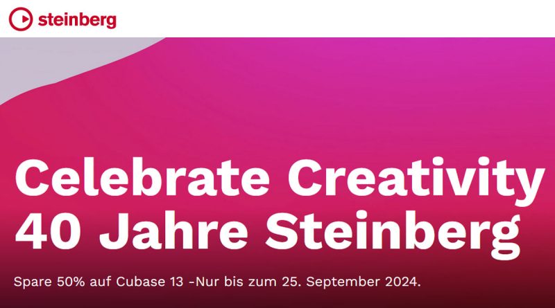 40 Jahre Steinberg - 50% Rabatt auf Cubase 13 Versionen